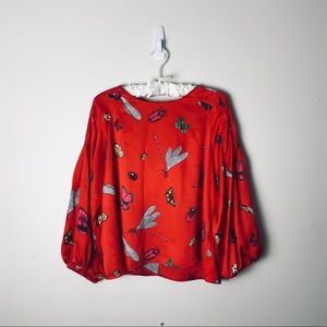 Zara basic insect pattern blouse